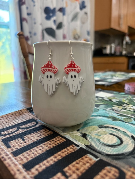 Jewelry - Ghost 👻 Mushroom 🍄 Dangle Earrings